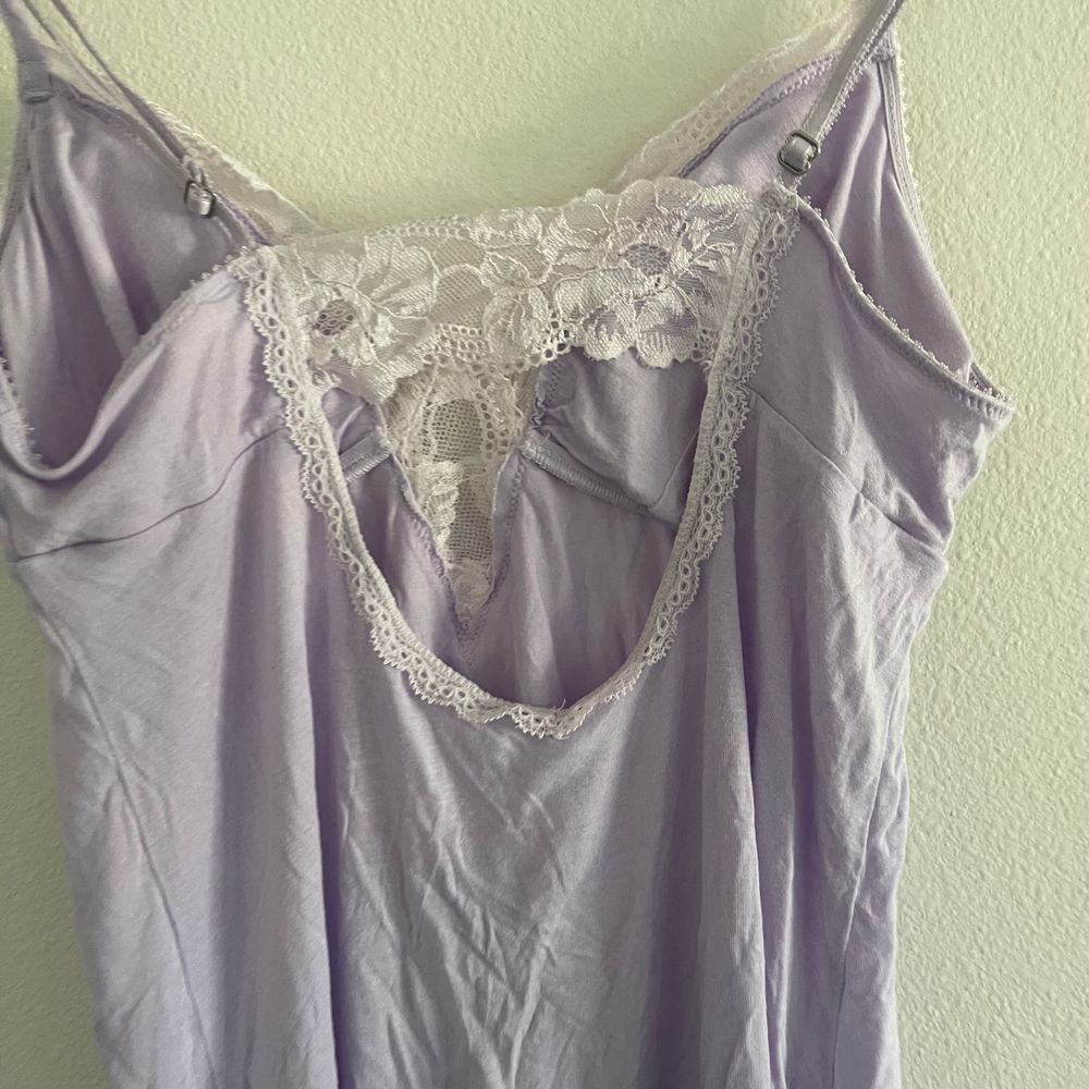 Victoria's Secret Purple Lace‎ Modal Nightgown Slip Dress Size Small - Picture 10 of 14